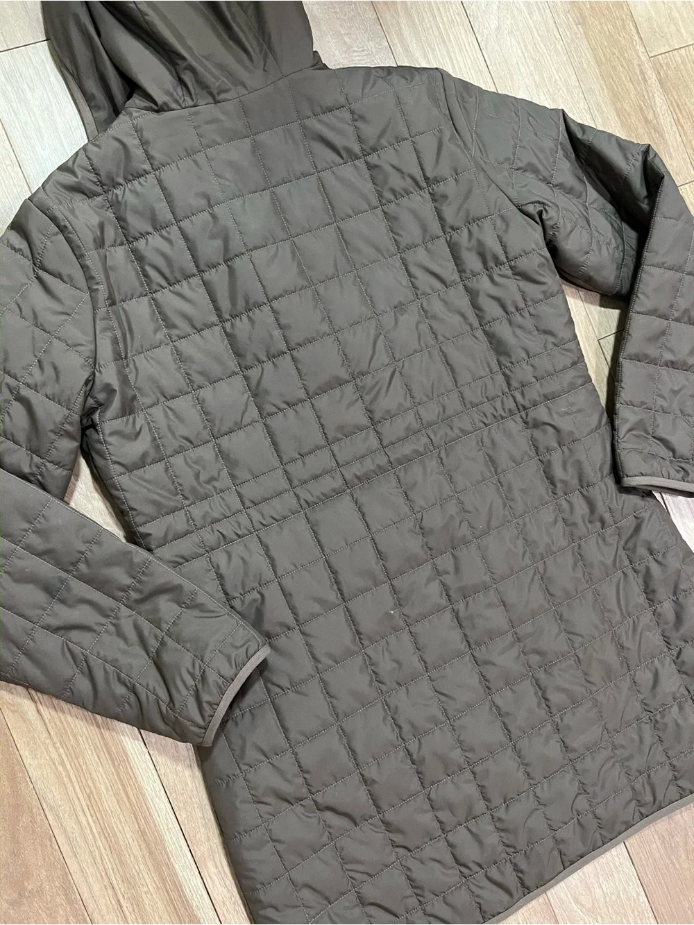 The North Face Womens Medium Brown Quilted Hooded Puffer Coat